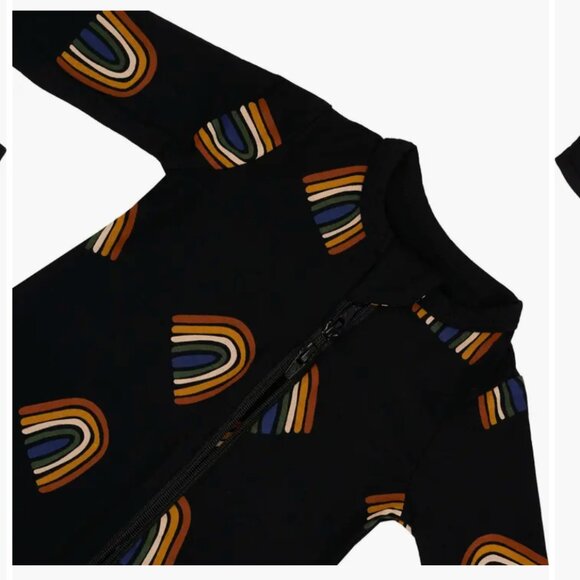 NWT Kyte Baby Bamboo Zippered Footie in Rust Rainbow 18-24m - Picture 2 of 7